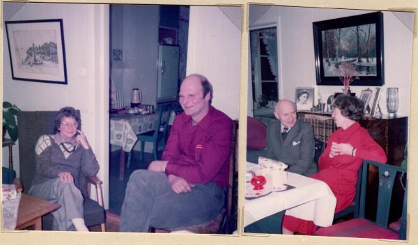 Luciaträff på Udden 1983. Vivan, Ulf, Maj-Britt, Sigge.