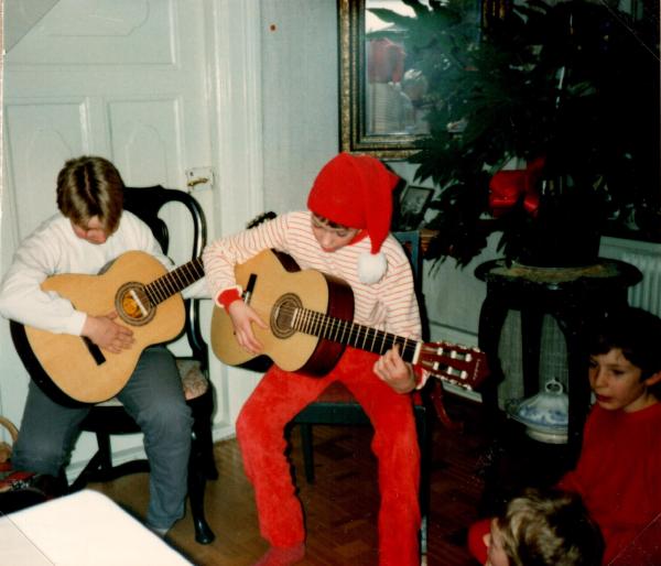 1984 Luciafest på Udden. Marie, Henrik, Pontus.